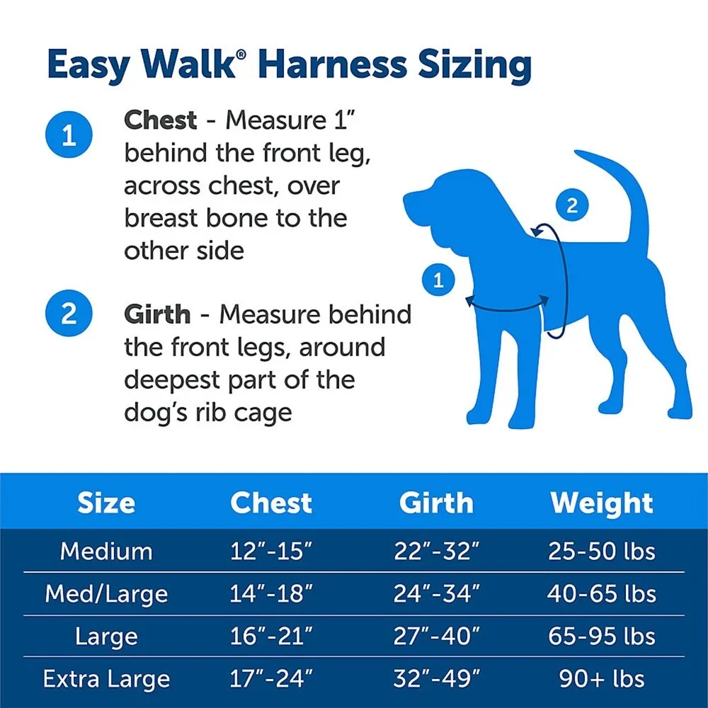 PET SAFE Easy Walk Blue Dog Harness Size Medium NEW